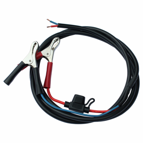 2m 2.5mm__ dual core battery cable with crocodile clips and 5A fuse