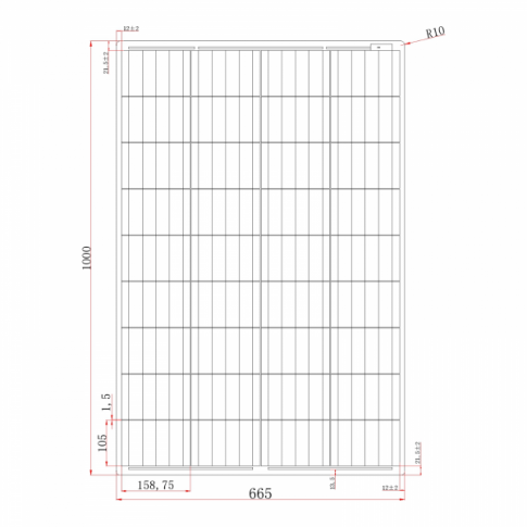 120W black semi-flexible fibreglass solar panel with round rear junction box and 3m cable, with durable ETFE coating