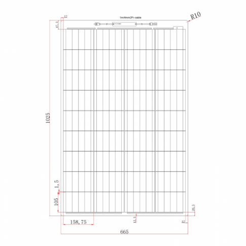 120W 12V semi-flexible solar charging kit