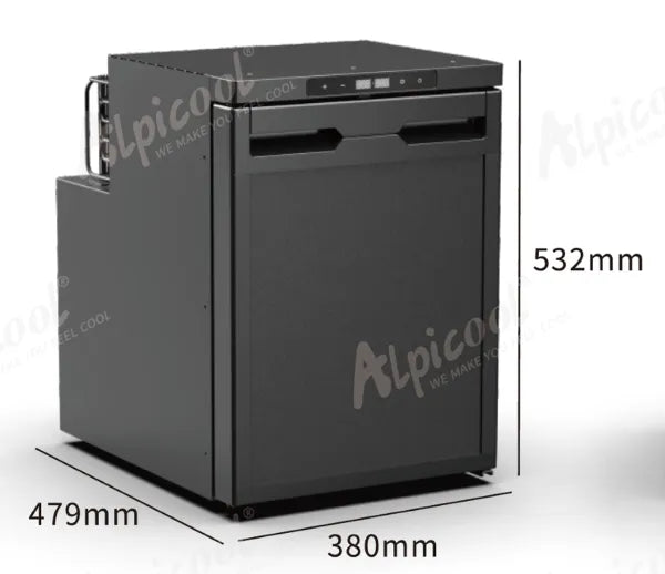 BEKULE - CR50X-B - 12/24v DC LG COMPRESSOR FRIDGE (Alpicool) 43.7L - Black