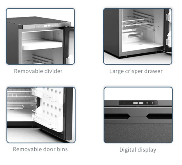 BEKULE - CR50X-S - 12/24v DC LG COMPRESSOR FRIDGE (Alpicool) 43.7L - Silver