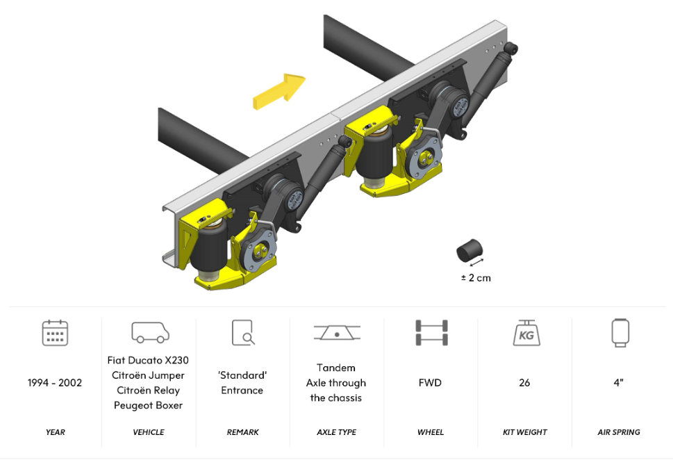 AL-KO 94 TANDEM Air Suspension 1994-2002 Standard Entrance, Axle Through The Chassis