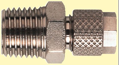 Male Stud 4mm OD Tube 1/4"BSP Tapered Thread