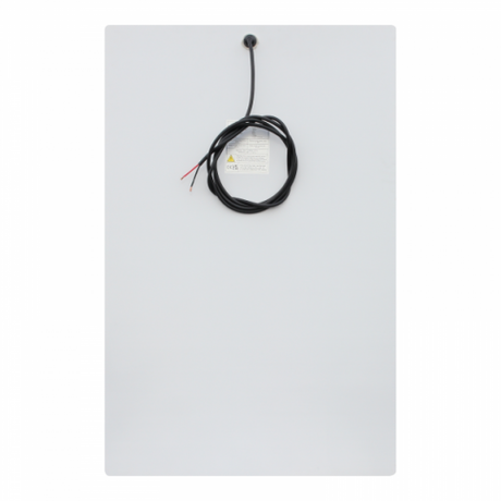 150W semi-flexible fibreglass solar panel with a round rear junction box and 3m cable, with durable ETFE coating