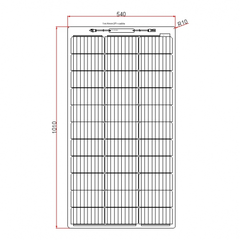 100W black semi-flexible fibreglass solar panel with durable ETFE coating