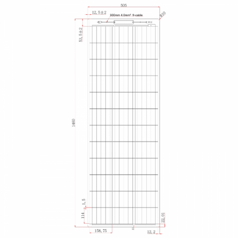 130W 12V narrow semi-flexible solar charging kit