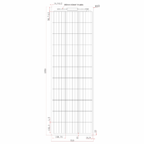 150W 12V narrow semi-flexible dual battery solar charging kit