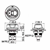 50A 12V/24V/48V panel mount battery isolator switch with M4 terminals
