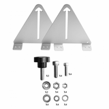 Set of 2 aluminium tilting central brackets for rigid frame solar panels, height 213mm