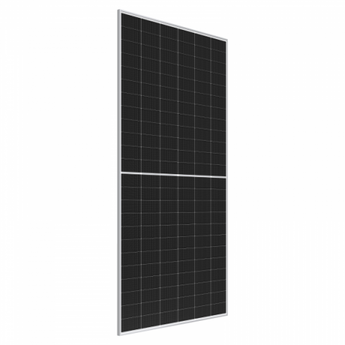 Pallet of 36 x 585W Sharp NB-JD585 Bifacial Silver Frame Solar panels with high-efficiency TOPCon cells and silver frame