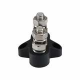 150A 48V black 2 way copper busbar with M8 terminals