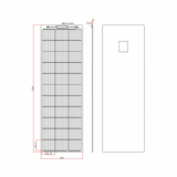 150W black narrow semi-flexible fibreglass solar panel with durable ETFE coating