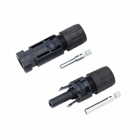 Pair of MC4 compatible connectors for 10mm2 cable, suitable for solar panels, extension leads or photovoltaic systems