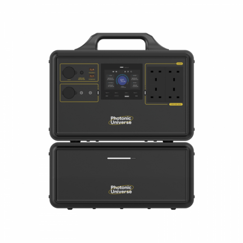 2400W 4480Wh portable power station set with an expansion battery