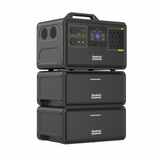 2400W 6720Wh portable power station set with two expansion batteries
