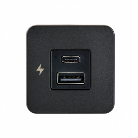 Scanstrut SC-TILE-10 USB-A and USB-C Interiors Charging Socket 12V/24V - Black Bezel
