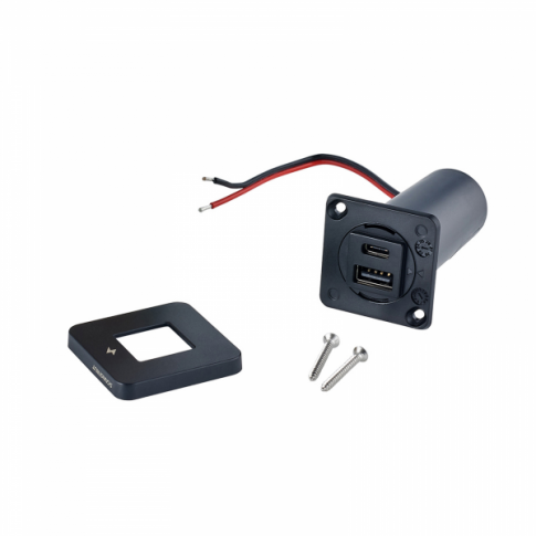 Scanstrut SC-TILE-10 USB-A and USB-C Interiors Charging Socket 12V/24V - Black Bezel