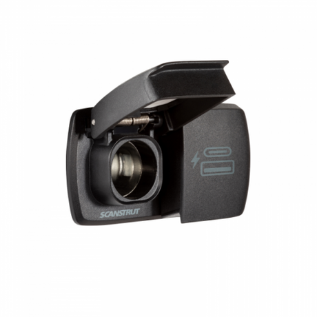 Scanstrut SC-MULTI-F2 Flip Pro Duo USB-A, USB-C and 12V Power Socket __Ò 12V/24V Marine & RV Waterproof Fast Charger