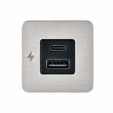 Scanstrut SC-TILE-11 USB-A and USB-C Interiors Charging Socket 12V/24V - Stainless Steel Bezel