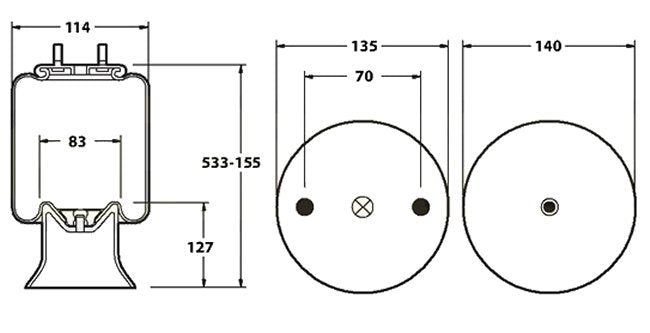 Firestone Air Spring 1T26D-7 - W01-D08-9310
