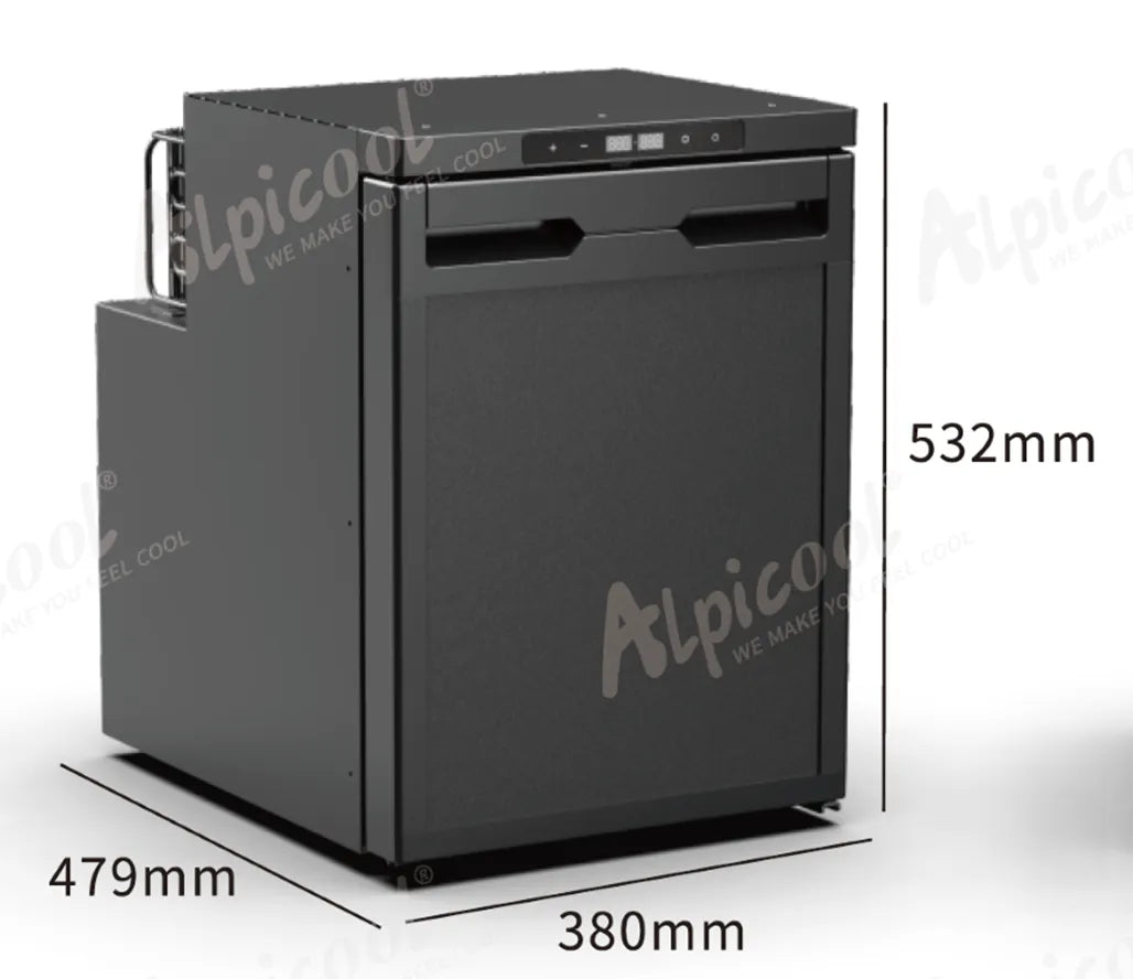 BEKULE - CR50X-S - 12/24v DC LG COMPRESSOR FRIDGE (Alpicool) 43.7L - Silver