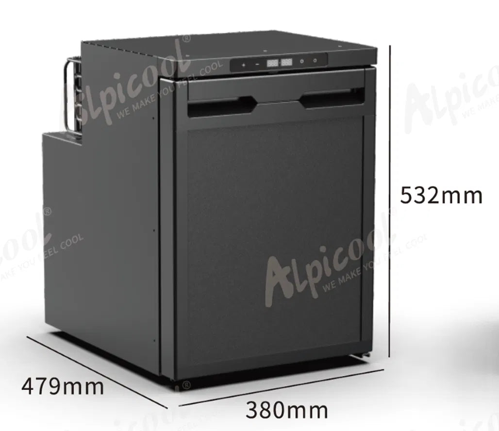 BEKULE - BK50X-B - 12/24v DC LG Compressor Fridge (Alpicool) 43.7L - Black