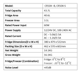 BEKULE - BK50X-B - 12/24v DC LG Compressor Fridge (Alpicool) 43.7L - Black
