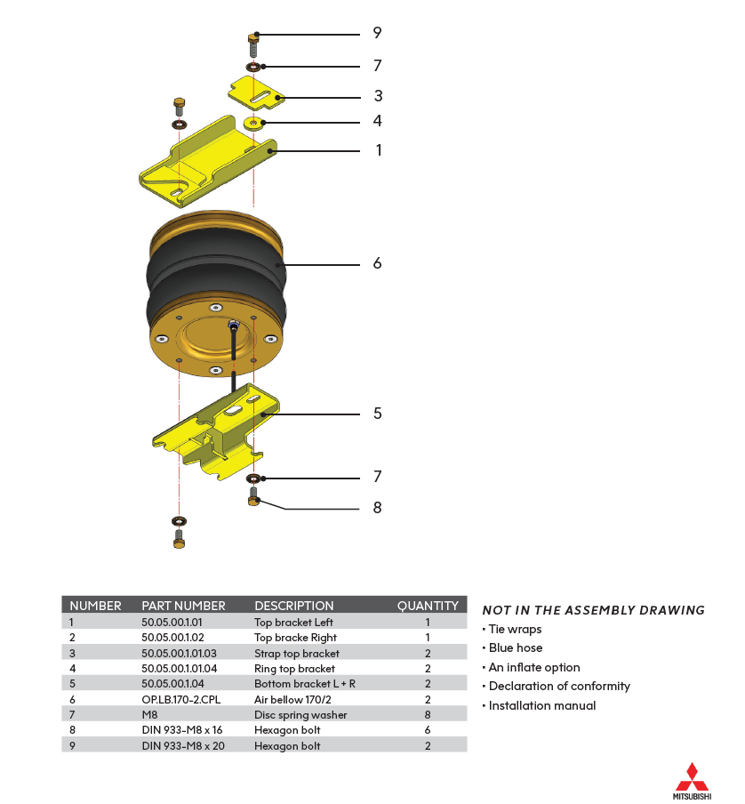Dunlop Air Suspension Kit - MITSUBISHI L200 4WD 2006-2015