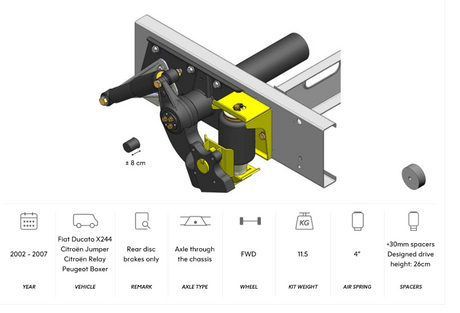 AL-KO 02 Air Suspension X244 2002-2006 30mm Extra Height