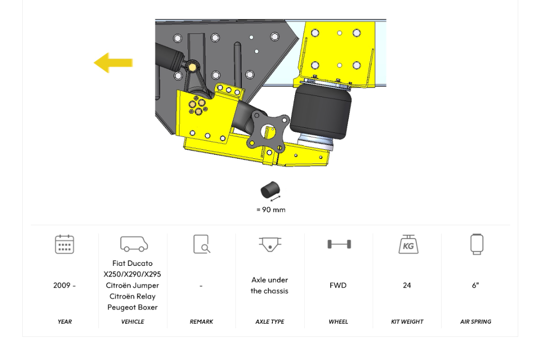 AL-KO 07 Air Suspension, Axle Under The Chassis 2009 onwards