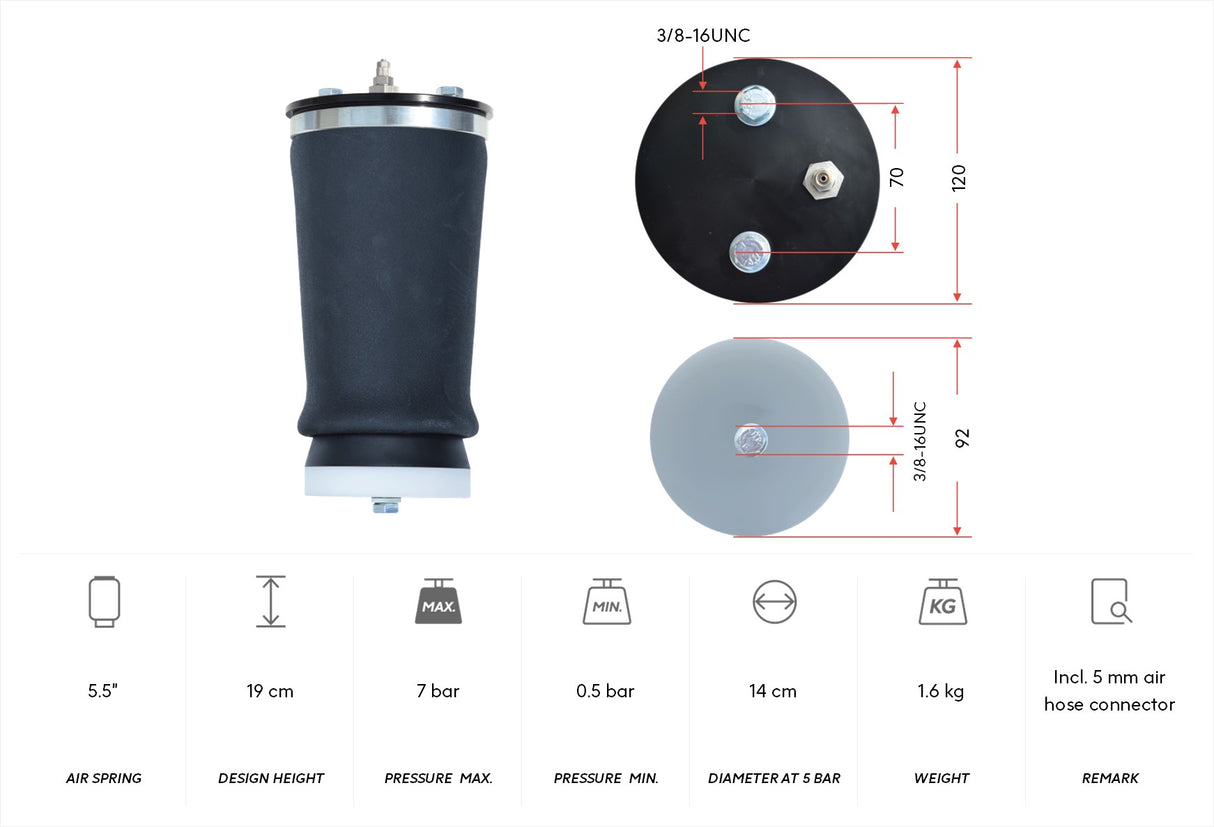 Air Spring AL-KO 07 B and C incl. Nylon Disc