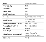 BEKULE - CR50X-B - 12/24v DC LG COMPRESSOR FRIDGE (Alpicool) 43.7L - Black