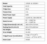 BEKULE - CR50X-S - 12/24v DC LG COMPRESSOR FRIDGE (Alpicool) 43.7L - Silver