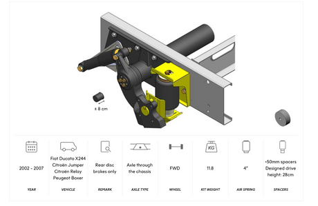 AL-KO 02 Air Suspension X244 2002-2006 50mm Extra Height