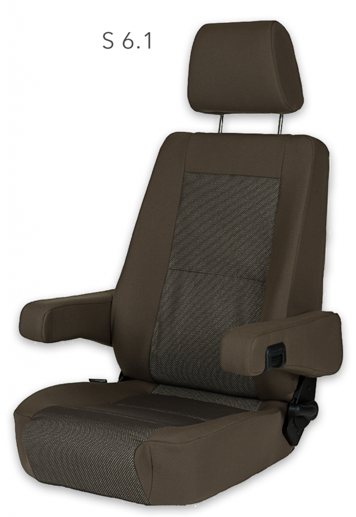 Sportscraft Captain Seat S6.1 Standard fabric & VW Tasamo with adjustable armrests w/lumbar support