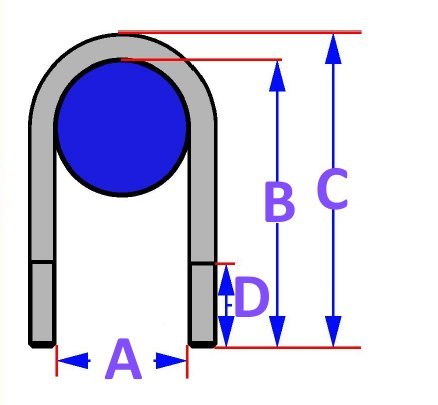 U bolts - set of 4 with Nuts & washers